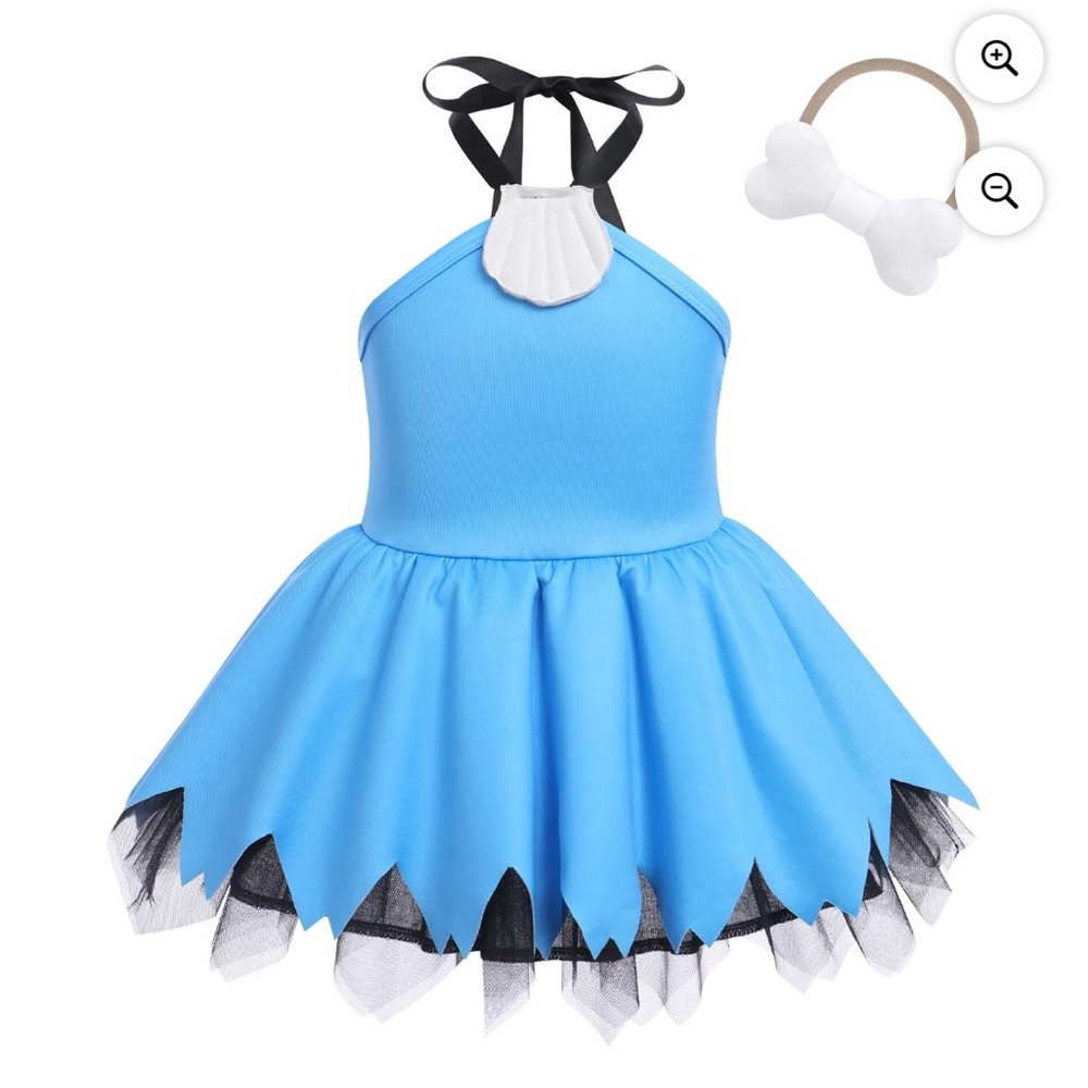 Betty Rubble Costume for Baby, Betty Rubble Birthday Dress, Flinstone 6-12 month